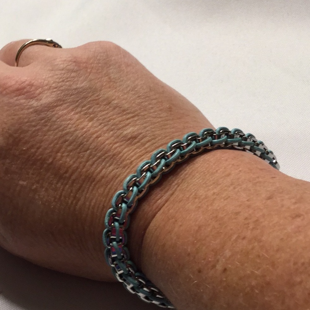 3/$30 Lia Sophia bracelet in Silver & Aqua NWT